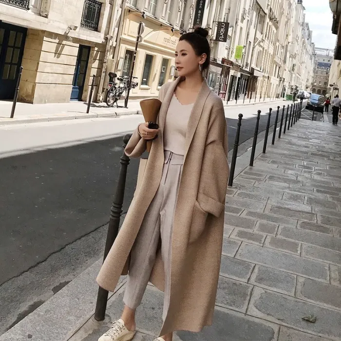 winter elegant winter coats - oversized extra soft high-end cardigan knitting coat for women