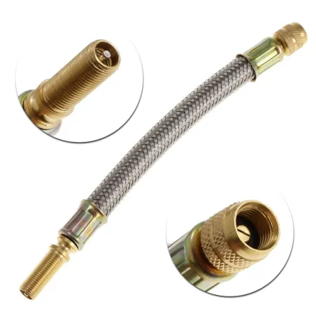 Partes de rueda1pc 150mm de acero inoxidable - manguera flexible con freno - ruedas de coche tallos de válvula de neumáticos ...