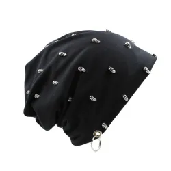 Sombreros / gorrassombrero de algodón casual con cráneo y anillo de plata