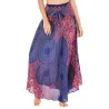 Kvinnor hippie bohemian kjol - dam flickor dansa fest mjuka blommor elastisk midja blommig daglig kort kjol