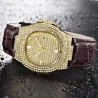 Relojesreloj de diamante con hielo - relojes de cadera de oro de cuarzo con micropave cz reloj reloj de acero inoxidable relogio