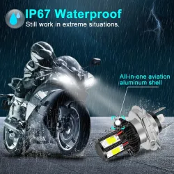 H6 - BA20D - Trave Hi-lo - lampadina a fari moto LED
