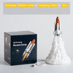 3D Avaruussukkula - rakettimuotoinen yövalaisin - 3 tyyppiä - 21cm & 28cm