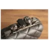 Lyx skalle ring vintage plaid bag - kopplingspåse med kedja