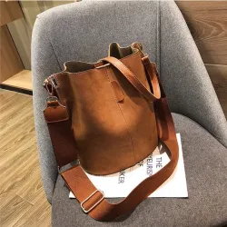 Vintage - axel - crossbody bag - stor kapacitet läder handväska
