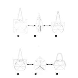 Modelig geometrisk luminös väska - resizable