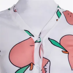 Tuta sexy profonda v-collo - body stampato a maniche lunghe con bottoni