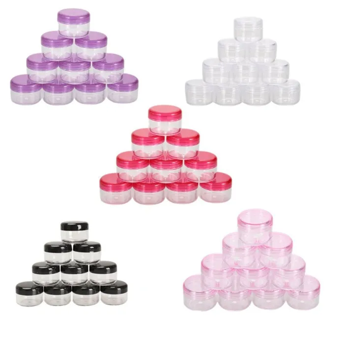 10pcs kosmetika burk - makeup kräm nagel konst kosmetisk pärla lagring - pott behållare runt flaska