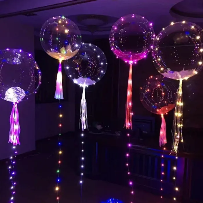 LED balloon luminous transparen air balloon - string light round bubble clear balloon