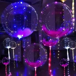 LED balloon luminous transparen air balloon - string light round bubble clear balloon