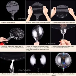 LED balloon luminous transparen air balloon - string light round bubble clear balloon