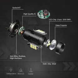 Luces & Iluminación2pcs LED lámpara super brillante coche fog luces - 12v 24v 6000k coche blanco conducir 21 3030-SMD luz de ...