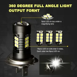 2pcs LED lamppu super kirkkaat auton sumuvalot - 12v 24v 6000k valkoinen auto ajaa 21 3030-SMD valaisimella h7 lamppu