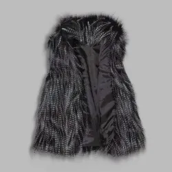 faux fur coat - women waist coat - women's jacket fur vest - ladies wool vest stand collar faux coatJassen