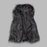 faux fur coat - women waist coat - women's jacket fur vest - ladies wool vest stand collar faux coatJassen