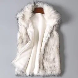 Faux turkki - naiset vyötärö - naisten takki turkis - naiset wool vest stand collar faux takki
