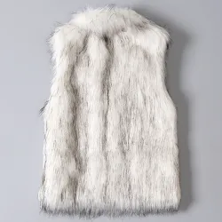 Faux turkki - naiset vyötärö - naisten takki turkis - naiset wool vest stand collar faux takki