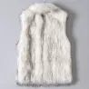 Faux turkki - naiset vyötärö - naisten takki turkis - naiset wool vest stand collar faux takki