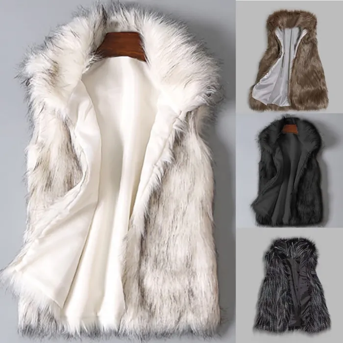 Faux turkki - naiset vyötärö - naisten takki turkis - naiset wool vest stand collar faux takki