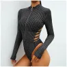LenceríaTraje de cuerpo sensual con cuello de tortuga y cremallera