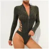 LenceríaTraje de cuerpo sensual con cuello de tortuga y cremallera