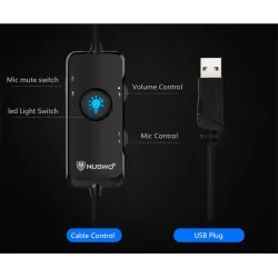 Xiberia Nubwo N11 PC-hörlurar - USB - headset med mikrofon & Led