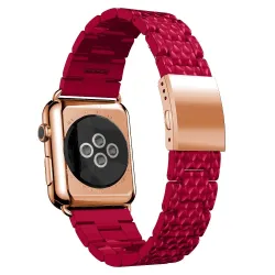 Omenakellobändin linkki rannekellokaistalle iwatchille - 4/3/2 iwatch-yhtyeet nousivat punaisella teräksellä