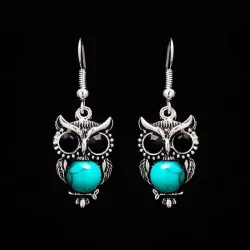 conjunto de colar de pedra - pulseira de coruja e brincos - jóias colar - pingente de cadeia longa colar-em pingentes colares