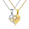 Rhinestone charm pendant halsband - kärlek hjärta formad länk kedja halsband - present smycken tillbehör