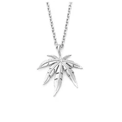 collier de charme d'herbe de petite taille - collier pendentif feuille d'érable - bijoux hip hop