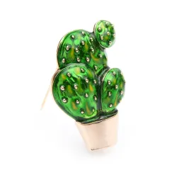 Vihreä enamel cactus - elegantti brooch