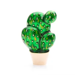 Cactus en émail vert - une broche élégante