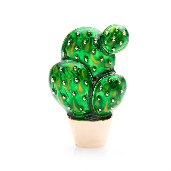 BrochesCactus de esmalte verde - un elegante broche