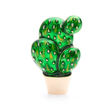 Vihreä enamel cactus - elegantti brooch