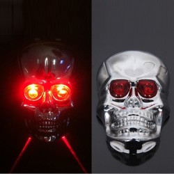 Skull Head Shaped Cycling Bike Bicycle 2 Laser Beam and 5 LED Rear Tail Light Lamp Safety Bicycle ReVerlichting