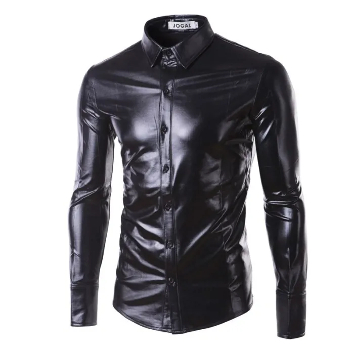porpora rivestito metallico notte club indossare camicia - uomo maniche lunghe bottone giù uomo abito camicia scintillante elast