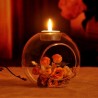 decoração de jantar de casamento romântico - cristal clássico transparente vidro pendurado castiçal - castiçal