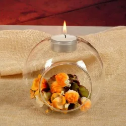 romantic wedding dinner decor - classic crystal transparent glass hanging candle holder - candlestick