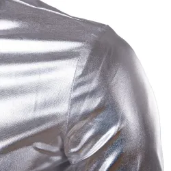 porpora rivestito metallico notte club indossare camicia - uomo maniche lunghe bottone giù uomo abito camicia scintillante elast