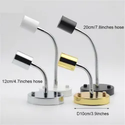 lampbas E27 aluminium metall skruv lampa socket hållare med slang vintage retro antik Edison skruv glödlampa - vägg lampa