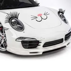 2PCS 3D Black False Eyelashes Fake Eye Lash Sticker Car Headlight Decoration Funny Decal