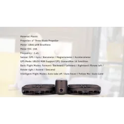 HOSHI 007PRO - 5G WiFi FPV 4K -kamera - optinen virtaus - GPS F - taitettava Airselfie RC Quadcopter - kaksi akkua