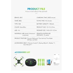 JJRC H48 Mini - 2.4G 4CH - 6 assi - 3D flips - RC Drone Quadcopter RTF