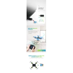 JJRC H48 Mini - 2.4G 4CH - 6 assi - 3D flips - RC Drone Quadcopter RTF