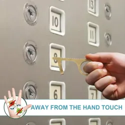 No-touching door opener - contactless press buttons - antibacteria - metal keyring