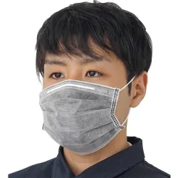Activated carbon nano filter - 4-layer mouth / face mask - antibacterial - grey