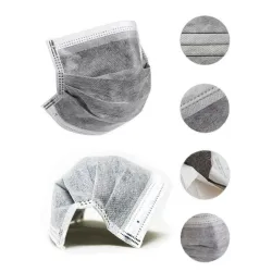 Filtro nano de carbono ativado - boca 4-camada / máscara facial - antibacteriano - cinza