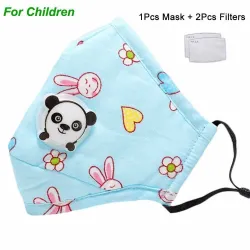 Mascarillas bucalesPM25 activado cara de carbono / máscara de boca con válvula - para niños - incl. filtros adicionales