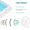 Maschera faccia / bocca monouso - 3 strati - antipolvere - antibatterico