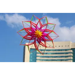 3D blomma form kit med handtag och linje - 150 cm diameter